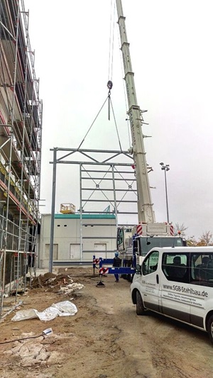 Havelpark Dallgow, Montage Stahlbau